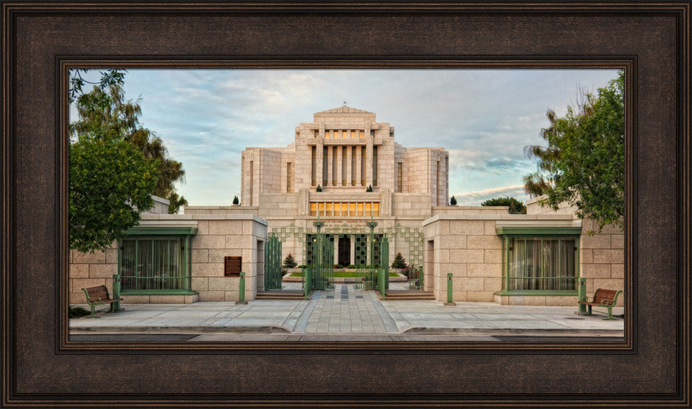 Cardston Temple - Gate Panoramic by Robert A Boyd