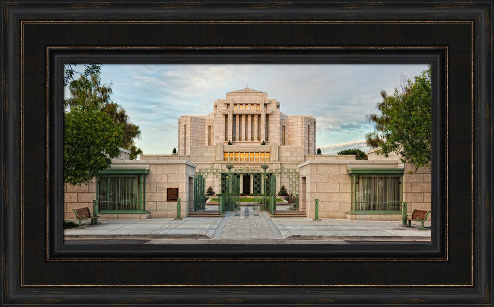 Cardston Temple - Gate Panoramic by Robert A Boyd