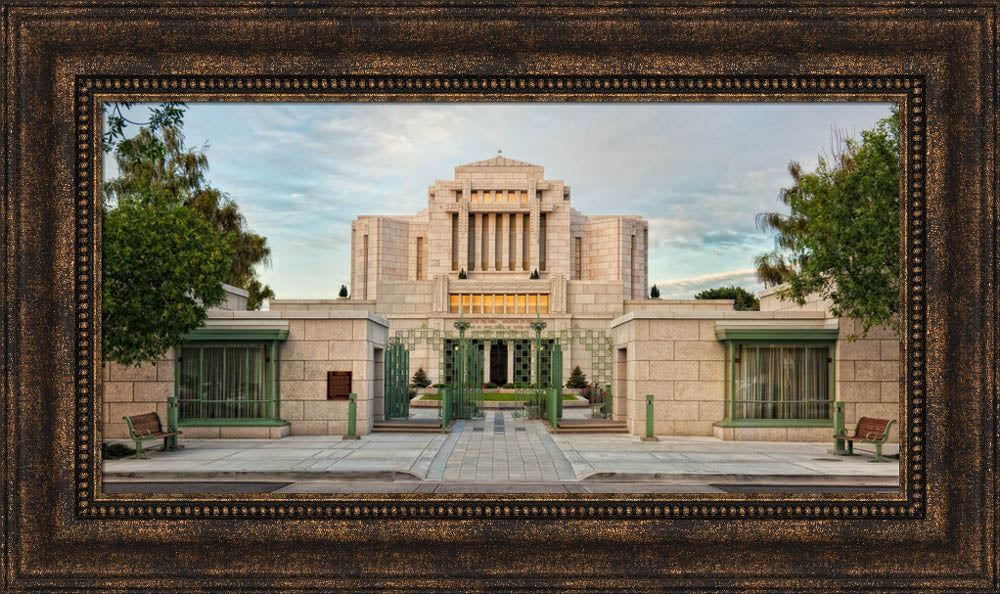 Cardston Temple - Gate Panoramic by Robert A Boyd