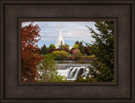 Idaho Falls Temple - Waterfall by Robert A Boyd