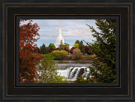 Idaho Falls Temple - Waterfall by Robert A Boyd