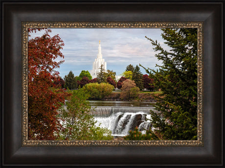 Idaho Falls Temple - Waterfall by Robert A Boyd