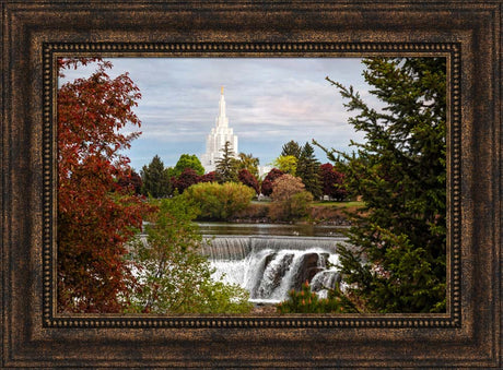 Idaho Falls Temple - Waterfall by Robert A Boyd