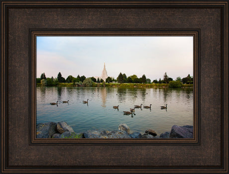 Idaho Falls Temple - River by Robert A Boyd