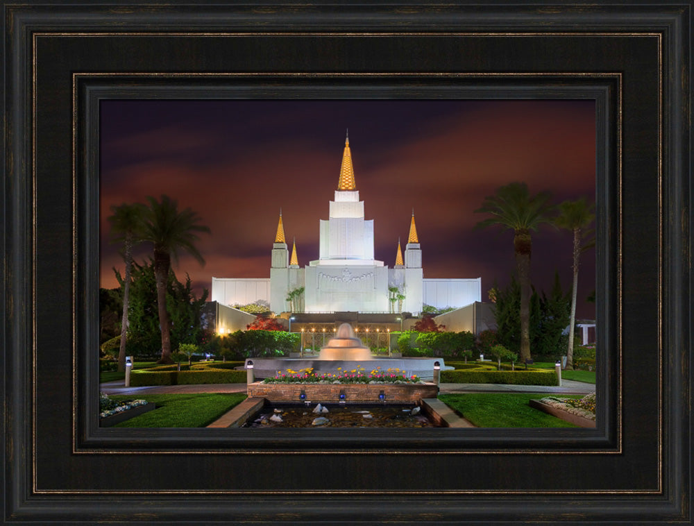 Oakland Temple - Red Sky by Robert A Boyd