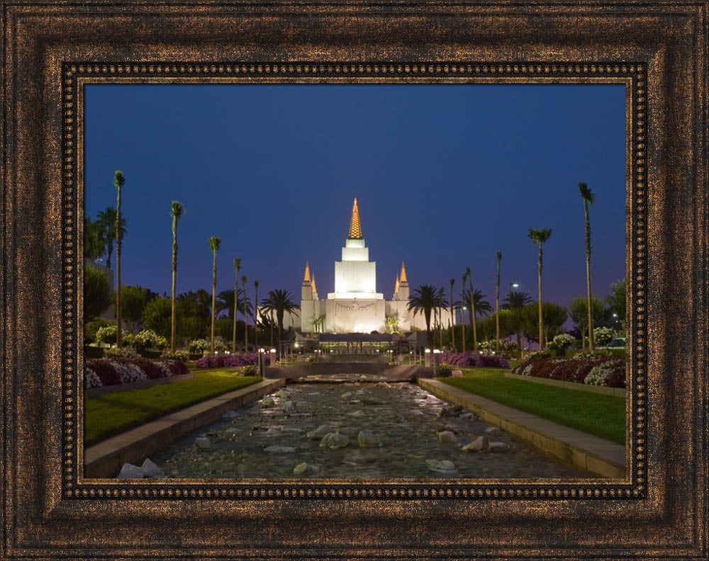 Oakland Temple - Night Stream by Robert A Boyd