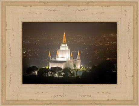 Oakland Temple - Night Vista by Robert A Boyd