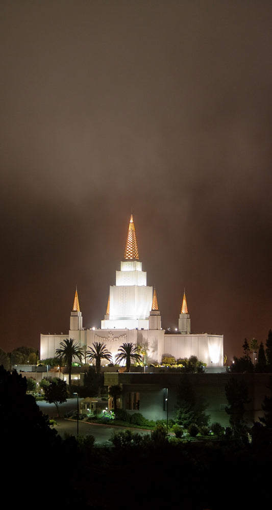 Oakland Temple - Night Fog by Robert A Boyd