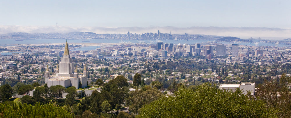 Oakland Temple - City Scape Panoramic by Robert A Boyd