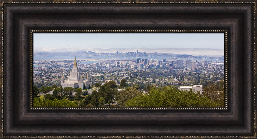 Oakland Temple - City Scape Panoramic by Robert A Boyd