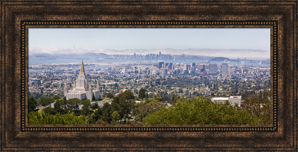 Oakland Temple - City Scape Panoramic by Robert A Boyd