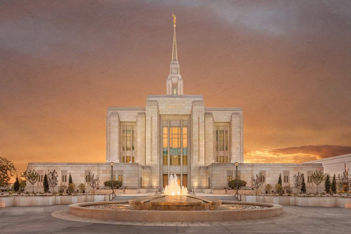 Ogden Temple - Sunset by Robert A Boyd