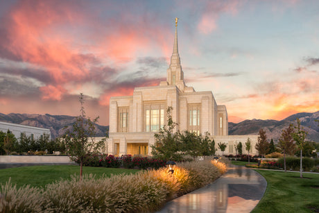 Ogden Temple - Garden Path by Robert A Boyd