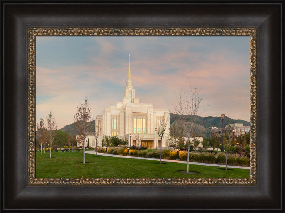 Ogden Temple - Evening Path by Robert A Boyd