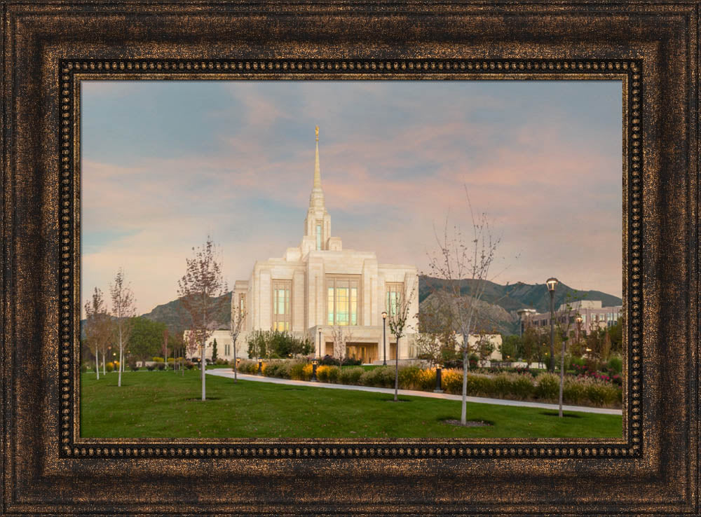 Ogden Temple - Evening Path by Robert A Boyd