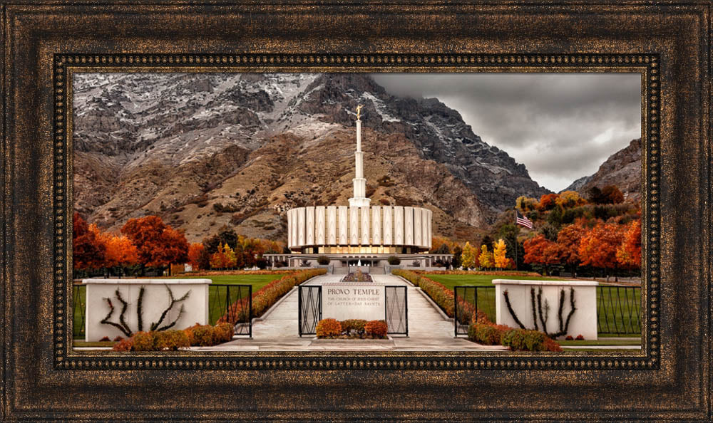 Provo Temple - Fall Gates panoramic by Robert A Boyd