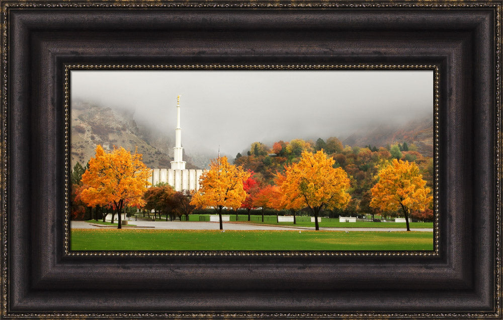 Provo Temple - Autumn Trees by Robert A Boyd