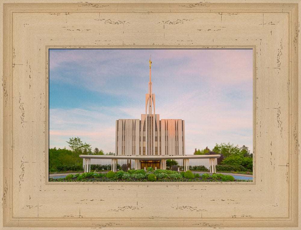 Seattle Temple - Spring Sunset by Robert A Boyd