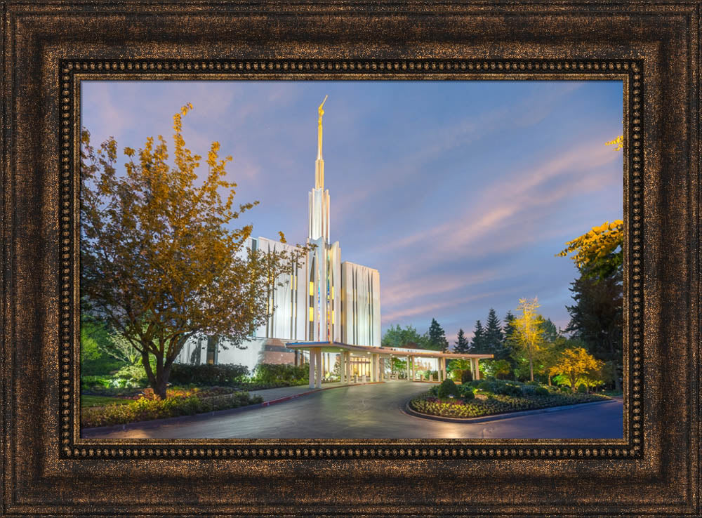 Seattle Temple - Evening Light by Robert A Boyd