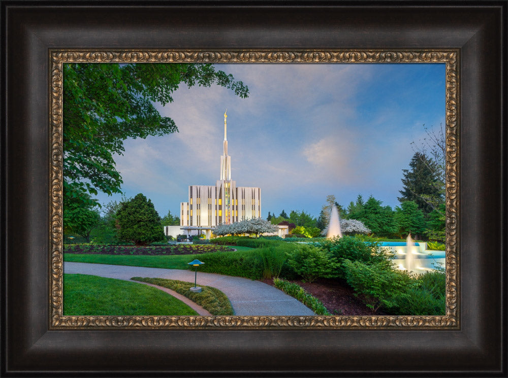 Seattle Temple - Fountains by Robert A Boyd