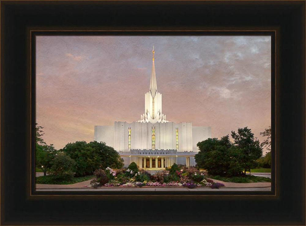 Jordan River Temple - Evening by Robert A Boyd