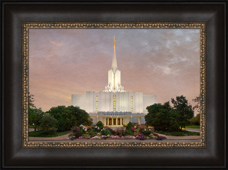 Jordan River Temple - Evening by Robert A Boyd