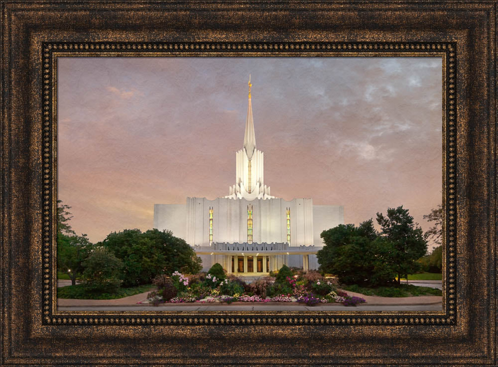 Jordan River Temple - Evening by Robert A Boyd