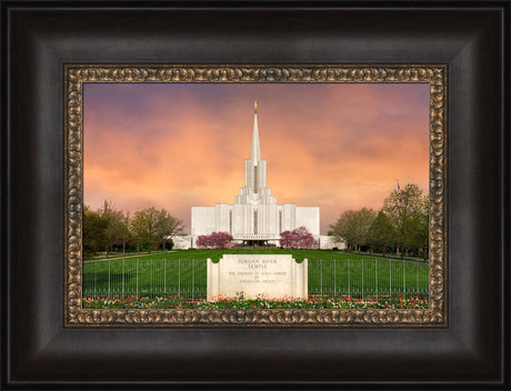 Jordan River Temple - Vibrant Sunrise Panoramic by Robert A Boyd