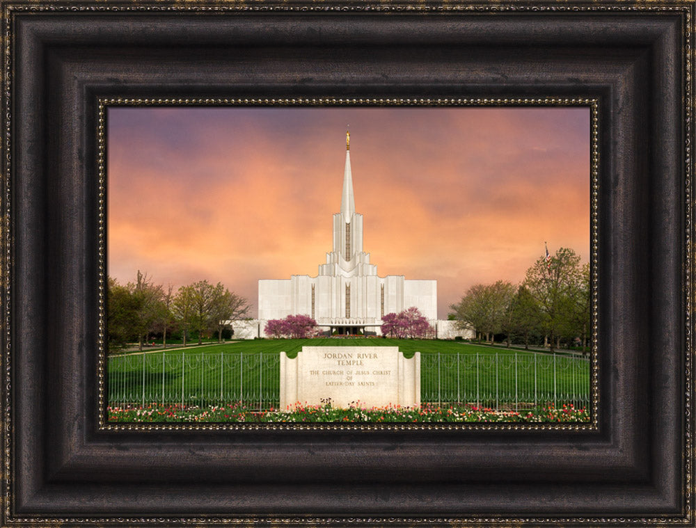 Jordan River Temple - Vibrant Sunrise Panoramic by Robert A Boyd