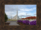 Boise Temple - Purple Flowers by Robert A Boyd