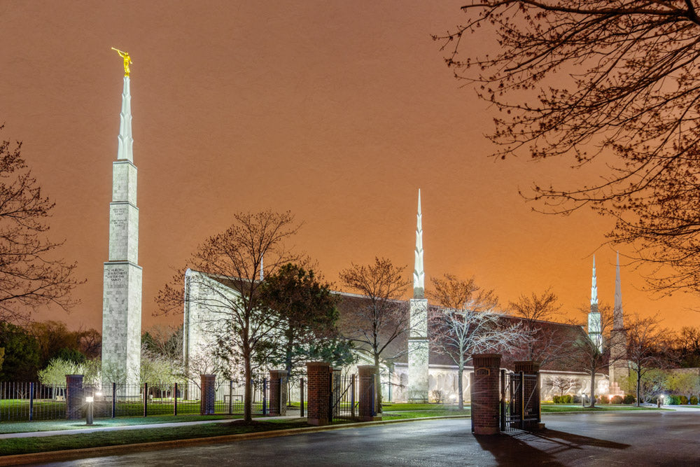 Chicago Temple - Evening Glow by Robert A Boyd