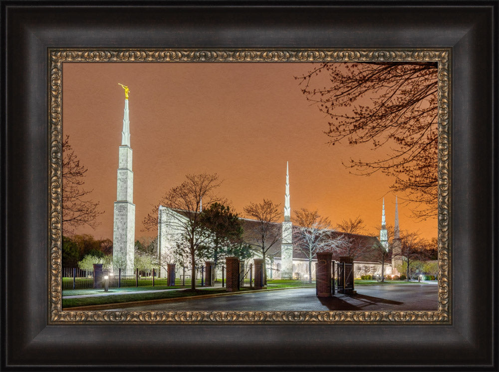 Chicago Temple - Evening Glow by Robert A Boyd