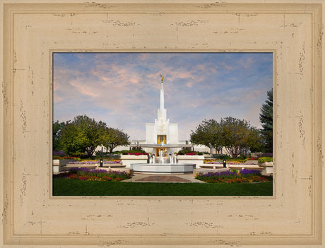 Denver Temple - Sunset by Robert A Boyd