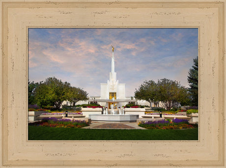 Denver Temple - Sunset by Robert A Boyd