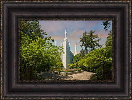 Portland Temple - Springtime by Robert A Boyd