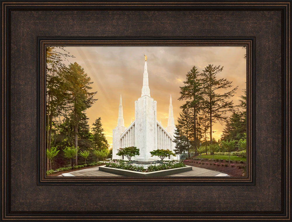 Portland Temple - Evening Glow by Robert A Boyd