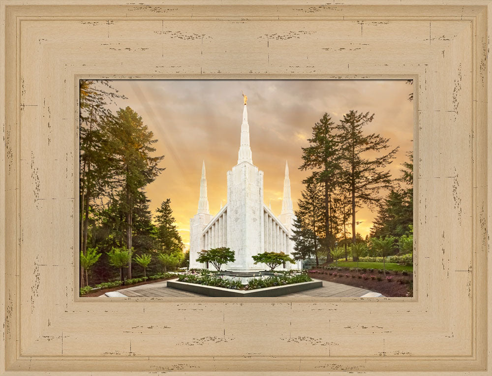 Portland Temple - Evening Glow by Robert A Boyd