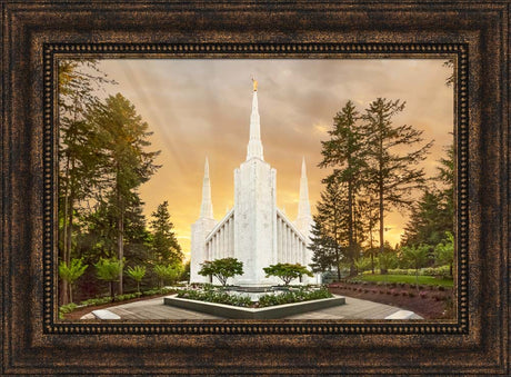 Portland Temple - Evening Glow by Robert A Boyd