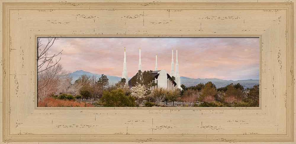 Las Vegas Temple - Sunset Wide Panoramic by Robert A Boyd