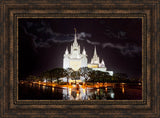 San Diego Temple - Rain Reflections by Robert A Boyd