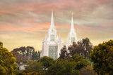 San Diego Temple - Yellow Skies by Robert A Boyd