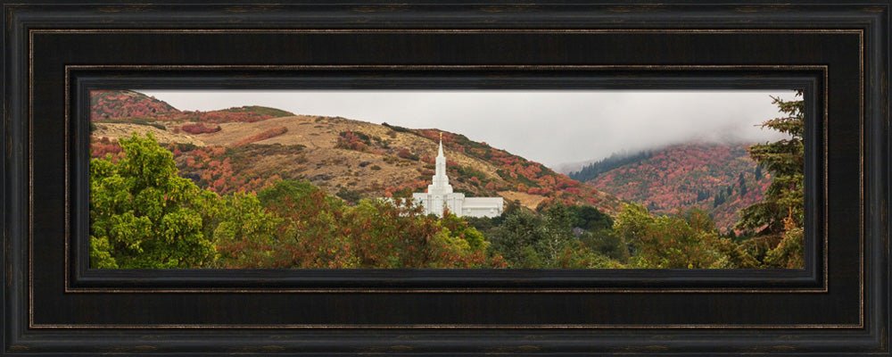 Bountiful Temple - Fall Mountains by Robert A Boyd