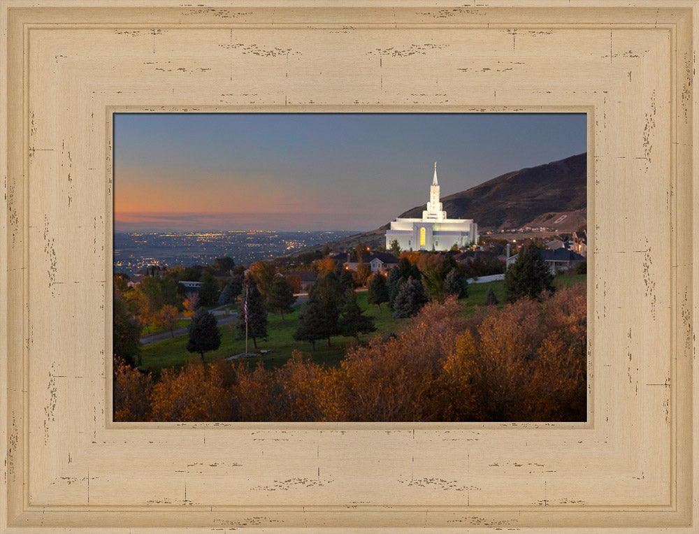 Bountiful Temple - Valley Sunset by Robert A Boyd