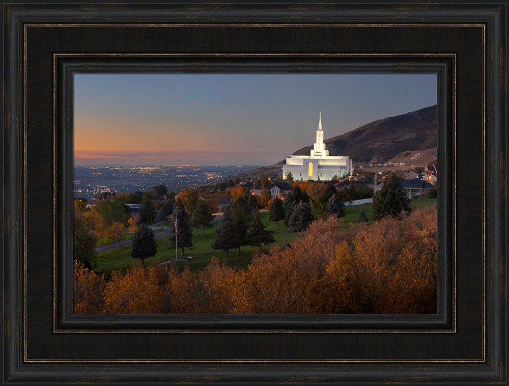 Bountiful Temple - Valley Sunset by Robert A Boyd