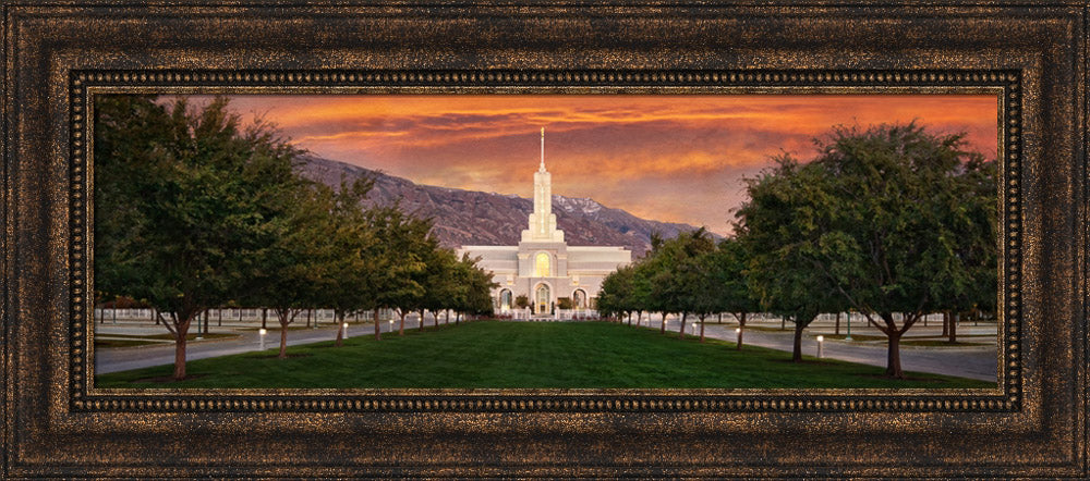 Mt Timpanogos Temple - Sunrise Wide Panoramic by Robert A Boyd