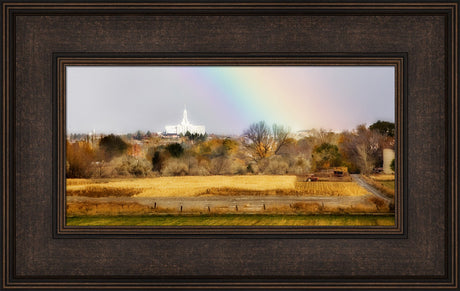 Mt Timpanogos Temple - Rainbow by Robert A Boyd