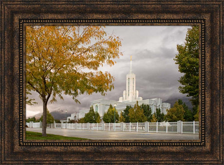 Mt Timpanogos Temple - Fall Yellow Trees by Robert A Boyd