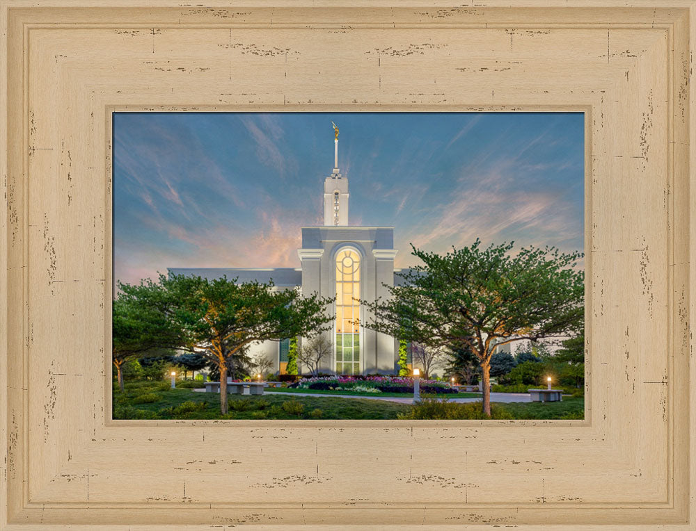 Mt Timpanogos Temple - Evening in the Garden by Robert A Boyd