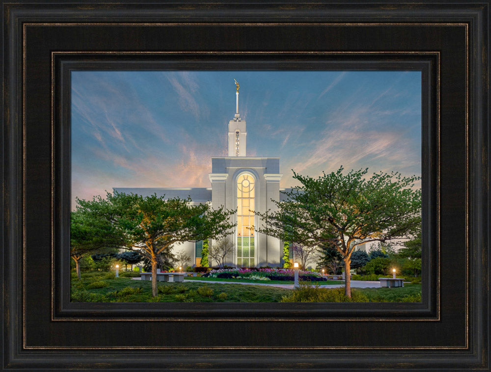 Mt Timpanogos Temple - Evening in the Garden by Robert A Boyd