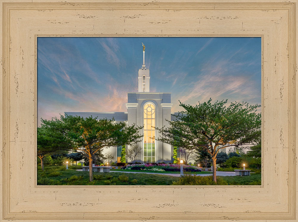 Mt Timpanogos Temple - Evening in the Garden by Robert A Boyd